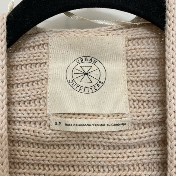 UO leo open ribbed cardigan in cream - Picture 3 of 4